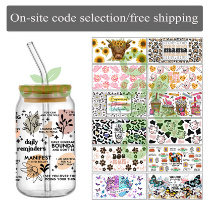 UV DTF 16OZ Transfer Stickers On-site code selection/ free shipping